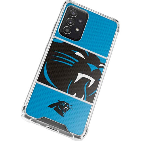 NFL Carolina Panthers Zone Block Galaxy A52 5G Clear Case